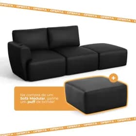 Sofá Modular Damie de 2 lugares com um braço lateral