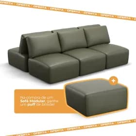Sofá Modular Damie de 6 lugares em configuração ilha
